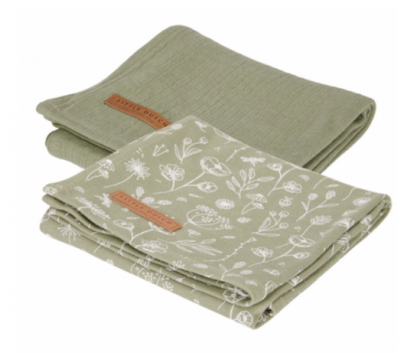 Babytuchset Wild Flowers Olive Babytuchset Wild Flowers Olive